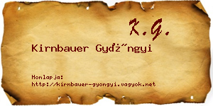 Kirnbauer Gyöngyi névjegykártya